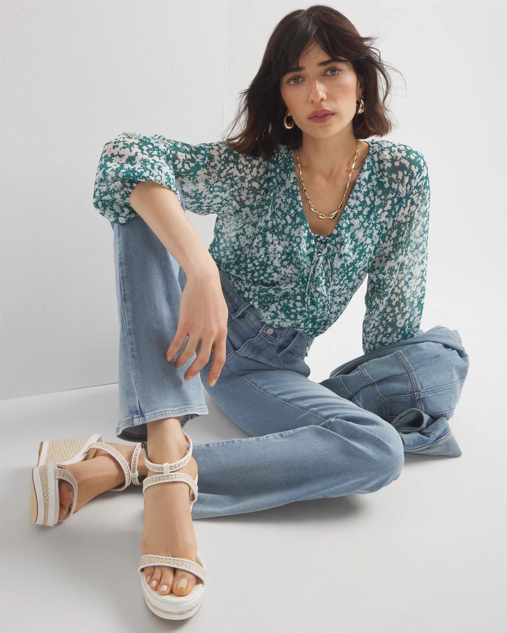 デニム・ジーパン HUECLOSET Nut Washed Bootcut Denim SW51 HUE Baby Bootcut Denim Pant - 23251255 | HSN
